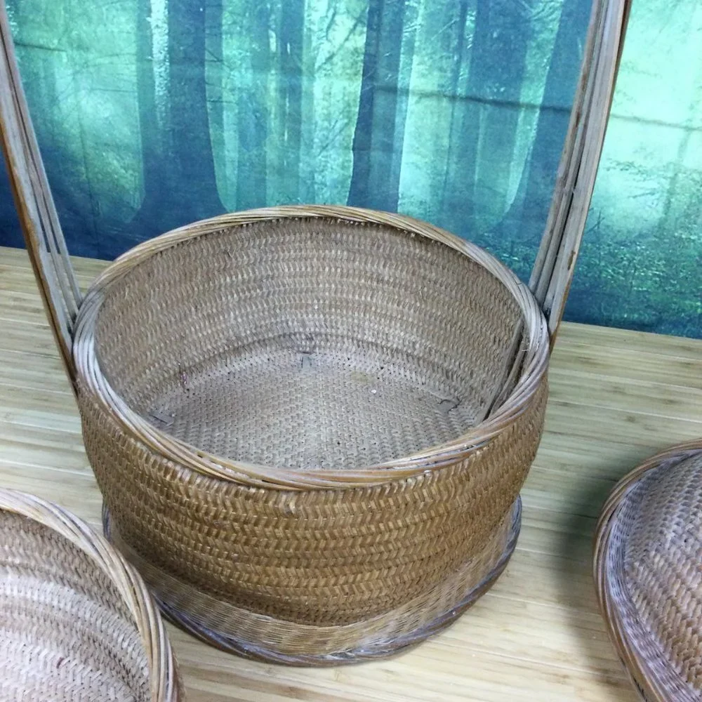Vintage Chinese Rice Wedding Basket 3 Tier